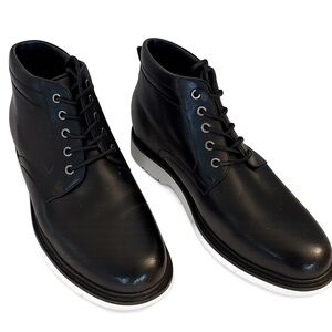 Calto Men’s Invisible Height Elevator Black Leather Boots Size 12